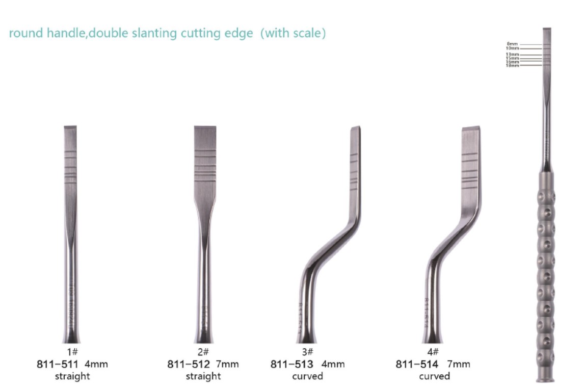 Jowl Chisels with scale 3# 4mm curved - Origin-Dental-Supplies